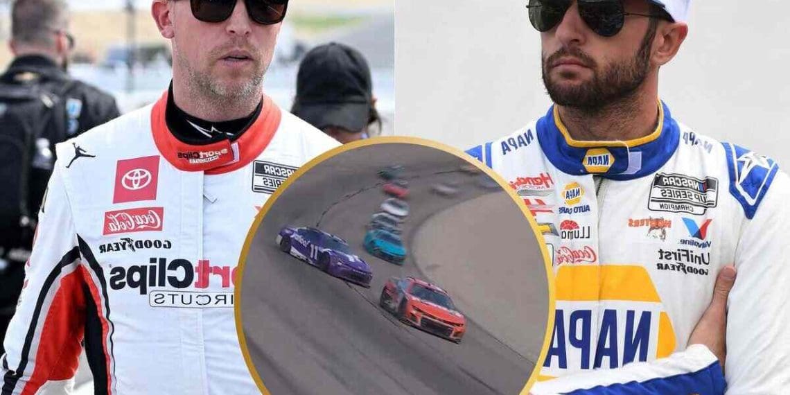Vídeo: Denny Hamlin lamenta perder corrida no Texas para Chase Elliott após rodar em uma batalha tardia.