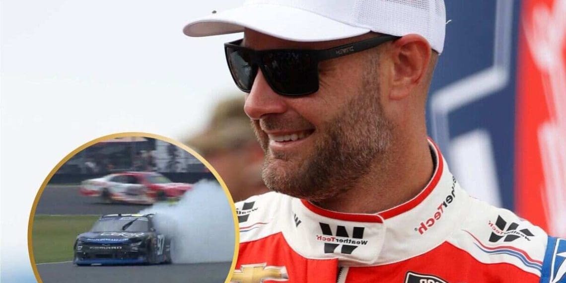 VÍDEO: Shane van Gisbergen, conhecido como o “Deus do Burnout”, celebra sua primeira vitória na Xfinity Series fazendo drifts em Portland.