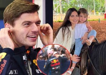 VÍDEO: Max Verstappen abraça a filha de Kelly Piquet, Penelope, após vitória incrível no Grande Prêmio do Japão.