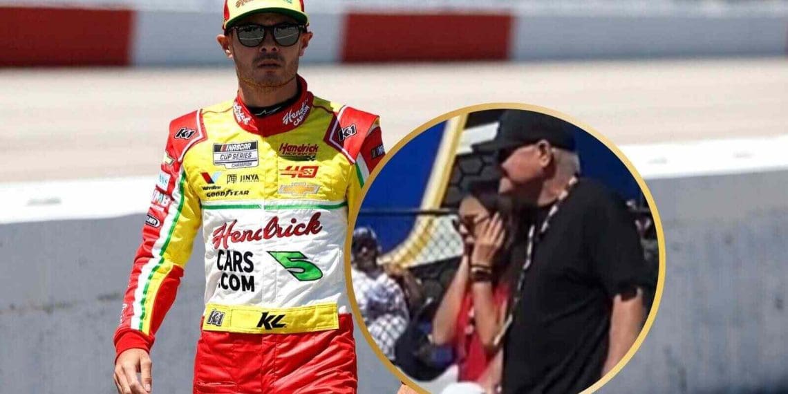 Kyle Larson imita barulho de carro para surpreender sua mãe na vitória em Sonoma.