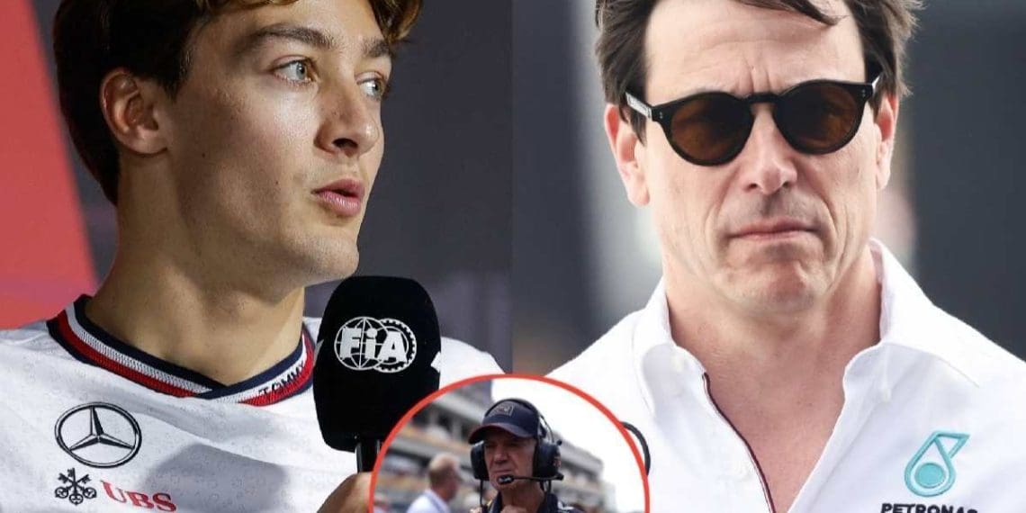 GEORGE RUSSELL DIZ: MERCEDES TEM OS MELHORES ENGENHEIROS ENQUANTO TOTO WOLFF PERSEGUE ADRIAN NEWEY.