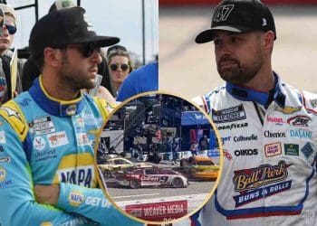 VÍDEO: Chase Elliott faz Ricky Stenhouse Jr. rodar na área de boxes em Martinsville, colocando a equipe do No. 47 em perigo.