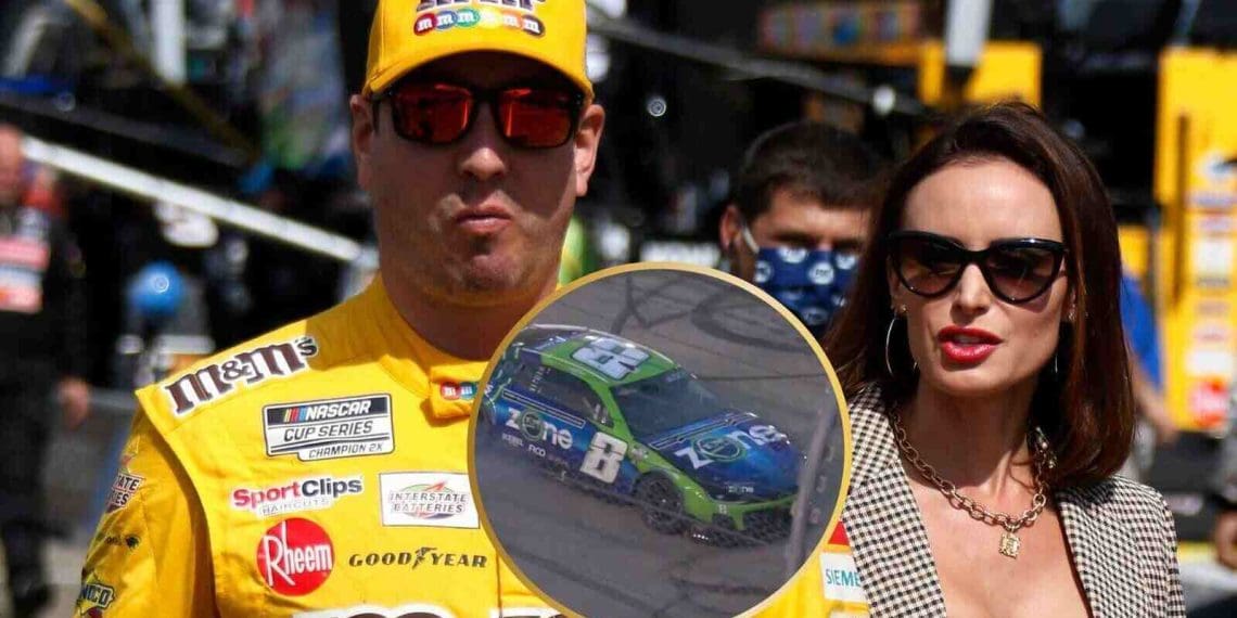 Samantha Busch arrasada com a queda de Kyle Busch na prorrogação em Nashville.