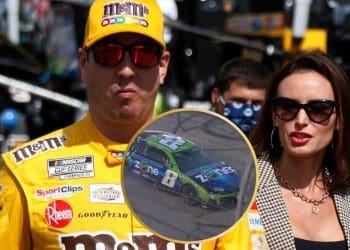 Samantha Busch arrasada com a queda de Kyle Busch na prorrogação em Nashville.