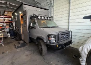 OLD BOX TRUCK WAS INGENIOUSLY CONVERTED INTO A FULLY-EQUIPPED CAMPER WITH A ROOFTOP YARD.