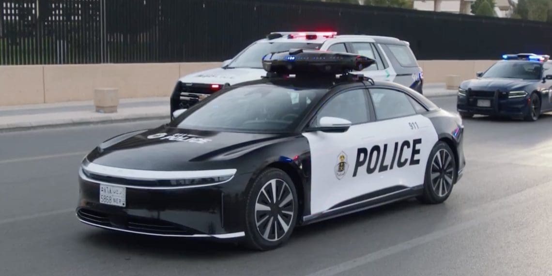 CATCH ME IF YOU CAN! The Lucid Air Becomes a Police Car in Saudi Arabia.