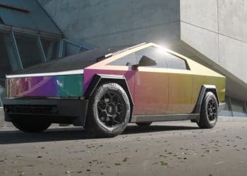 TRY TO SEEP A LOW PROFILE IN THIS SPECTRUM WRAPPED CYBERTRUCK COLOR-SHIFTING IN TRAFFIC.