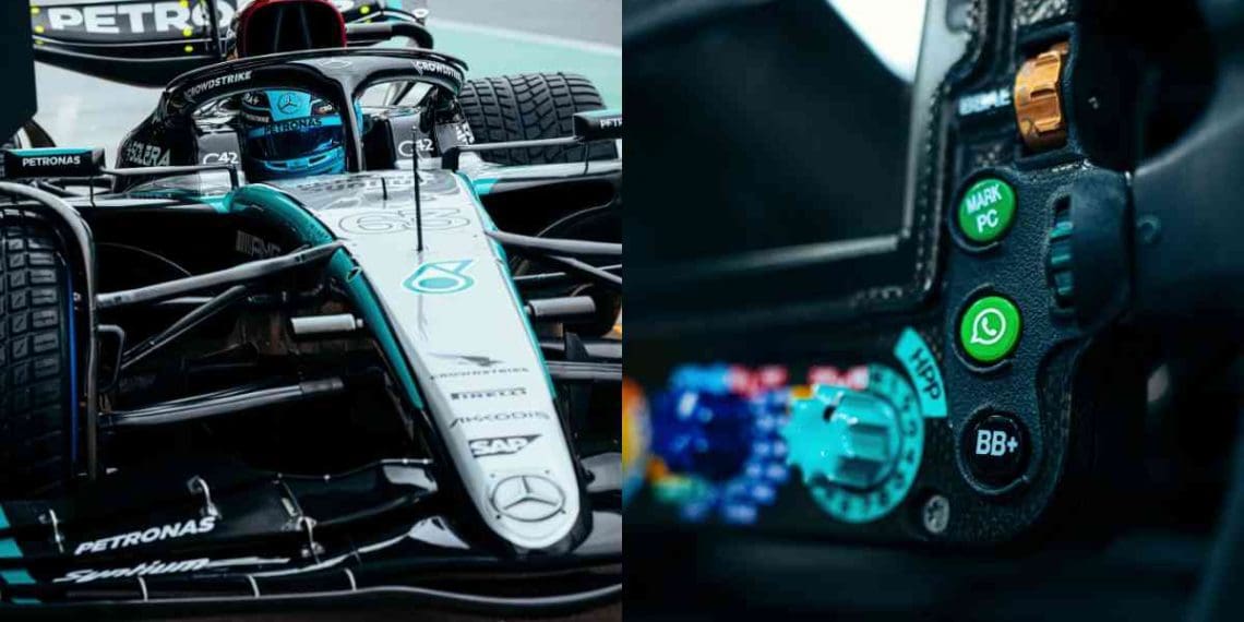 ¡Mercedes revela astuta función de WhatsApp en el W15 para celebrar nueva colaboración con popular plataforma social!