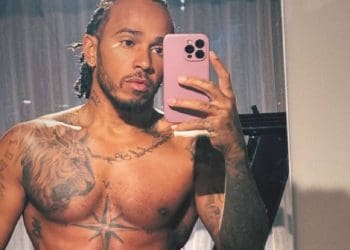 Lewis Hamilton gets ready for 2024 by flaunting his impressive body.