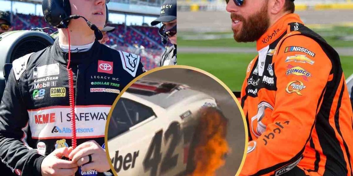 Vídeo: « John Hunter Nemechek acidentalmente replica manobra ‘hail melon’ de Ross Chastain, provocando incêndio de pneus em Martinsville, gerando reações dos fãs. »
