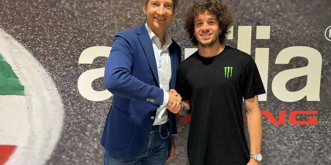 Aprilia revela Bezzecchi como última adição à equipe de 2025.