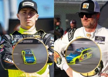 Veículo de Brandon Jones, piloto de Dale Earnhardt Jr., pega fogo após falha no motor em Richmond.