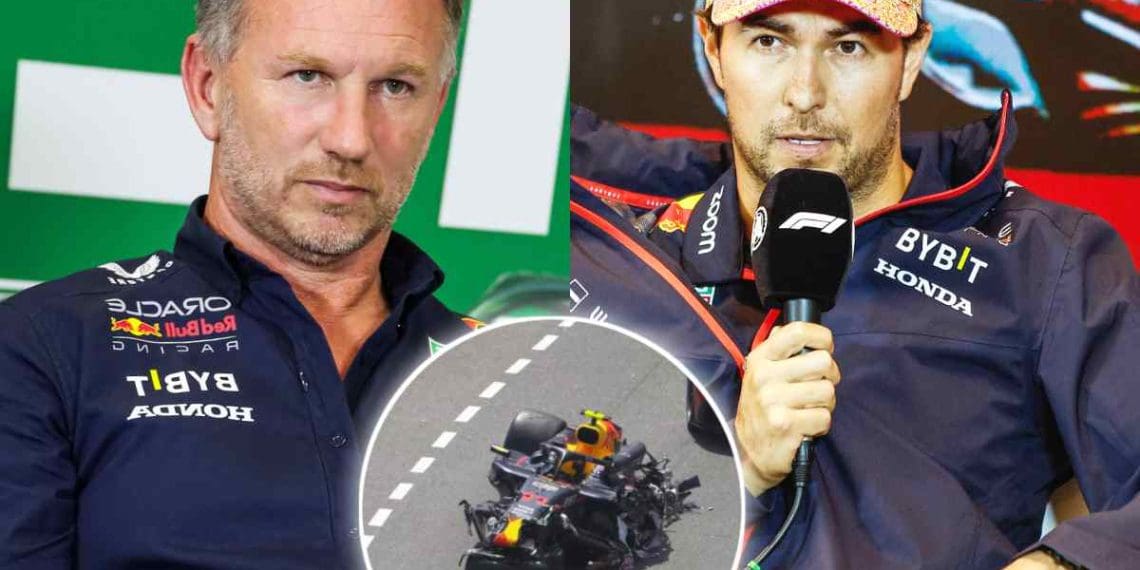 Christian Horner revela que estava extremamente preocupado após o enorme acidente de Sergio Perez na primeira volta do GP de Mônaco.