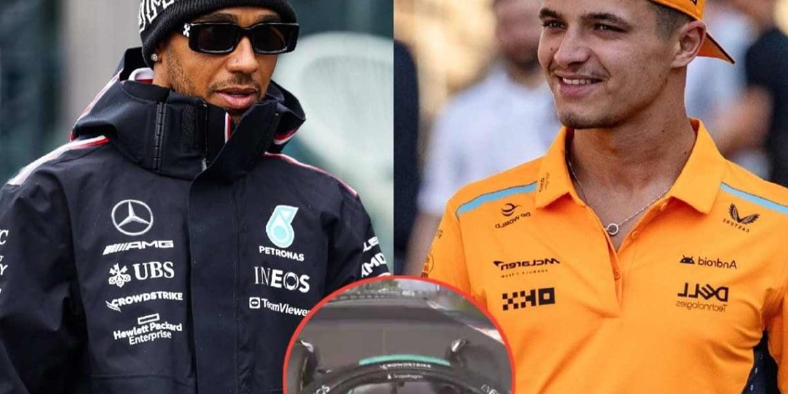 Vídeo: Lewis Hamilton celebra a vitória histórica de Lando Norris em Miami com um gesto emocionante.