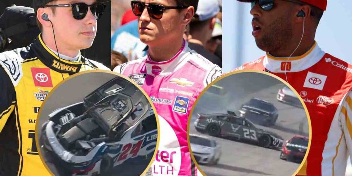 Vídeo: Zane Smith provoca grande acidente com Bubba Wallace, William Byron e Christopher Bell no ano de estreia, fãs respondem.