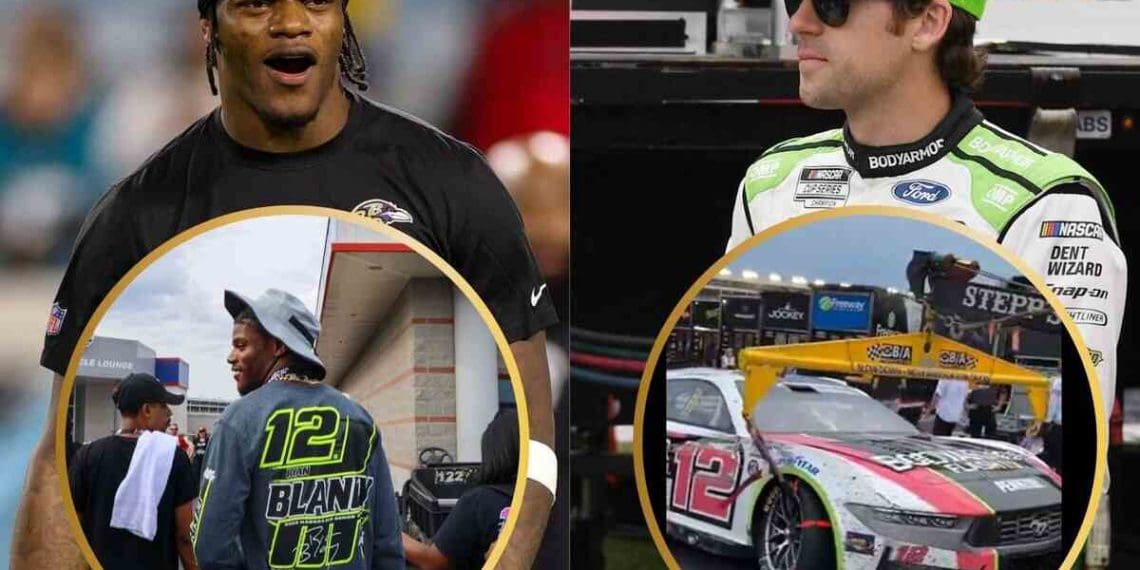 VÍDEO: Lamar Jackson, dos Ravens, foi visto na Coca Cola 600 apoiando Ryan Blaney antes de testemunhar o infeliz acidente do atual campeão da NASCAR.