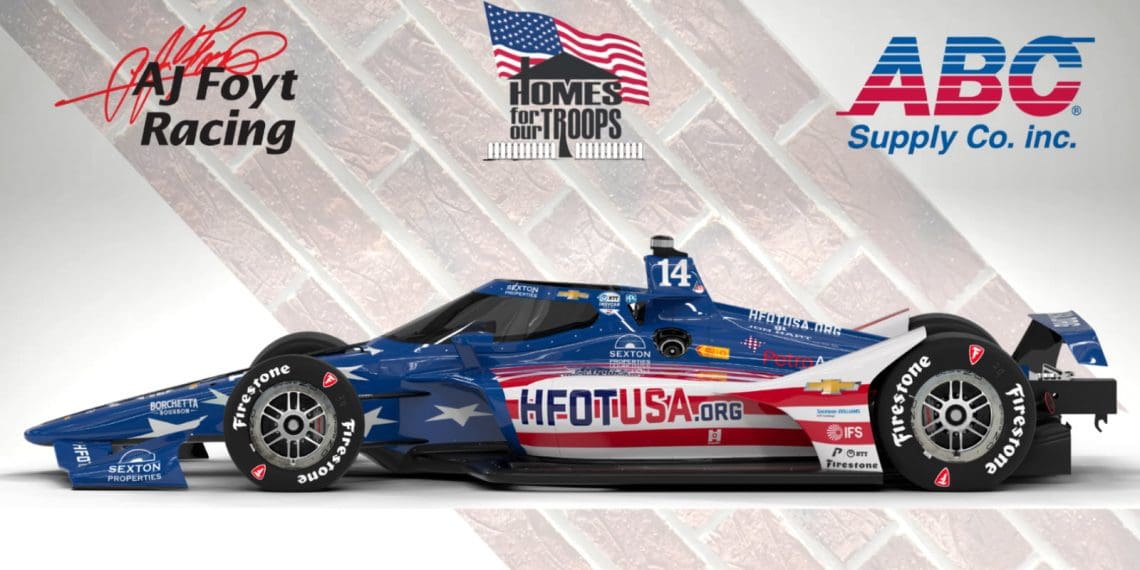 AJ Foyt entra nas 500 Milhas de Indianápolis com design da bandeira americana.