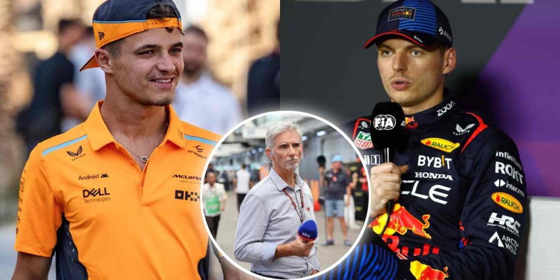 Damon Hill animado para ver Lando Norris ultrapassar Max Verstappen com DRS no Grande Prêmio do Canadá.
