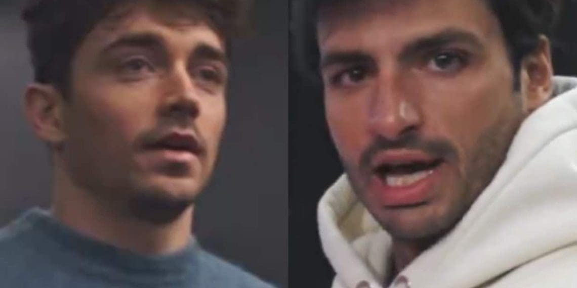 VIDEO: Charles Leclerc and Carlos Sainz hint at the new color scheme for the 2024 Ferrari livery.