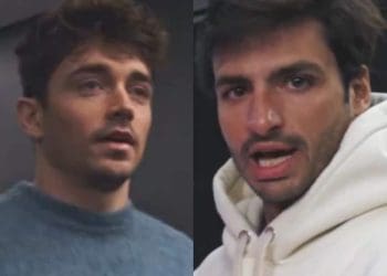 VIDEO: Charles Leclerc and Carlos Sainz hint at the new color scheme for the 2024 Ferrari livery.