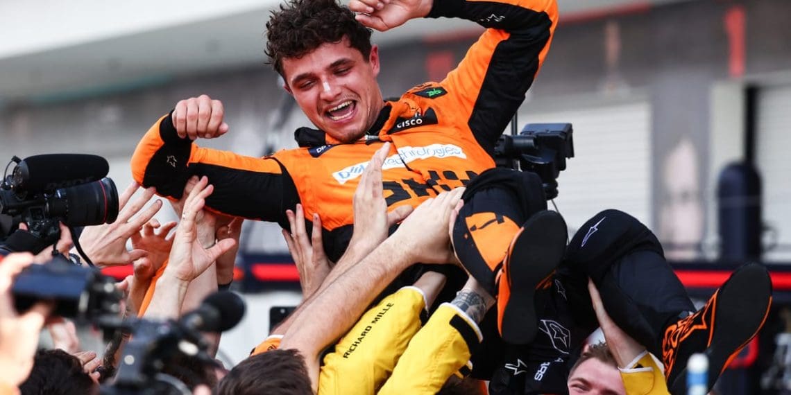 Norris surpreende com primeira vitória na F1.