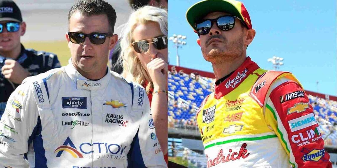 Furioso AJ Allmendinger ataca Kyle Larson no Toyota Save Mart 350.