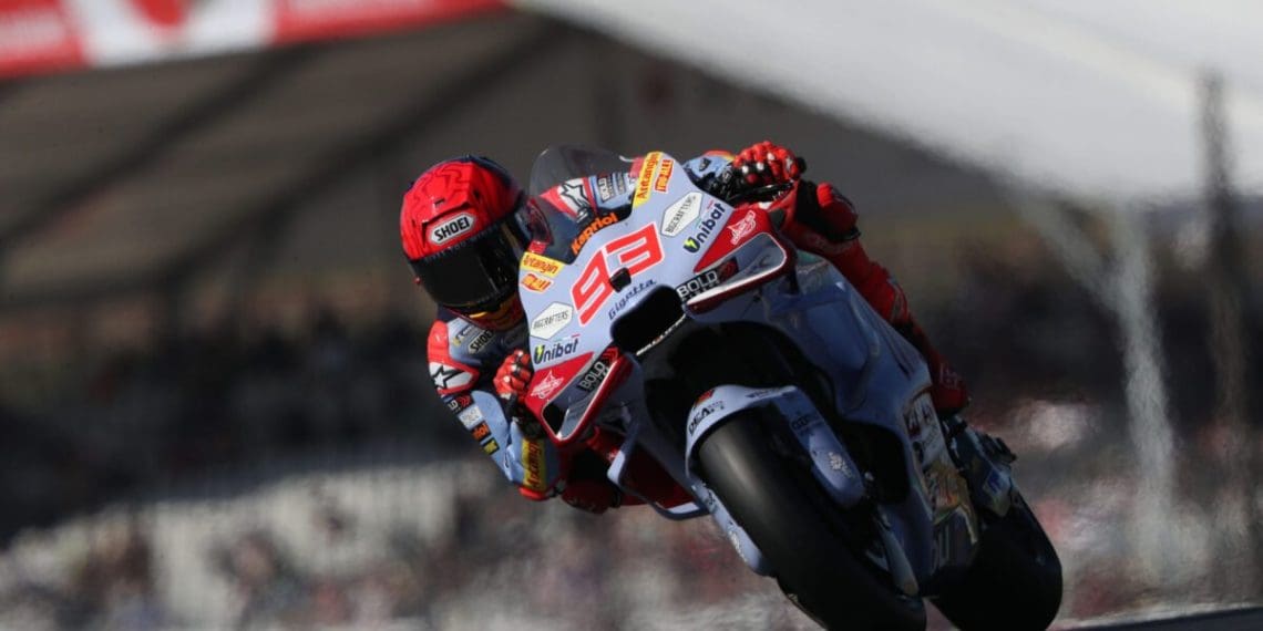 Marquez relembra dia difícil de treinos da MotoGP em Le Mans.