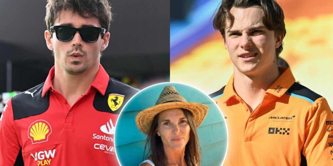 Mãe de Oscar Piastri surpreendida pela disposição de Charles Leclerc para adotar piloto da McLaren.