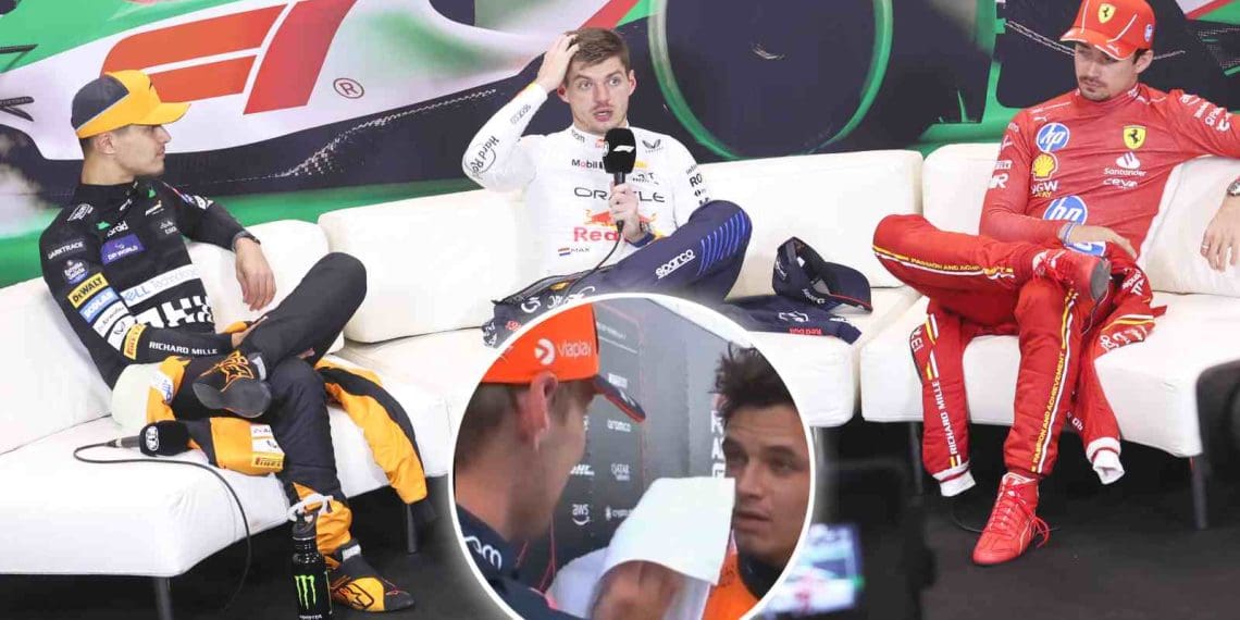 VÍDEO: Lando Norris expressa profunda decepção após Max Verstappen revelar que Charles Leclerc recebeu apenas uma ‘repreensão’ pelo incidente no FP3.