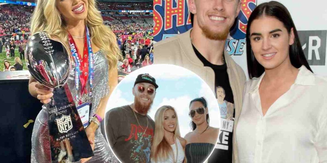 Herdade dos Chiefs Gracie Hunt encontra estrela dos 49ers George Kittle e sua esposa Claire no Grande Prêmio de Miami