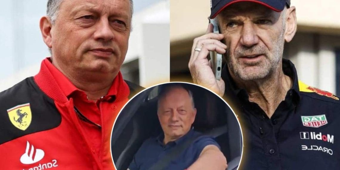 VÍDEO: Fred Vasseur reage de forma cômica a fãs que aguardam chegada de Adrian Newey à Ferrari.