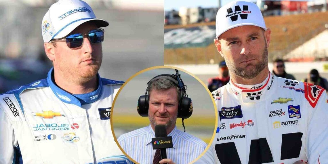 Dale Earnhardt Jr. afirma que Austin Hill tem uma “vibe de valentão” após desentendimento em Sonoma com Shane van Gisbergen.