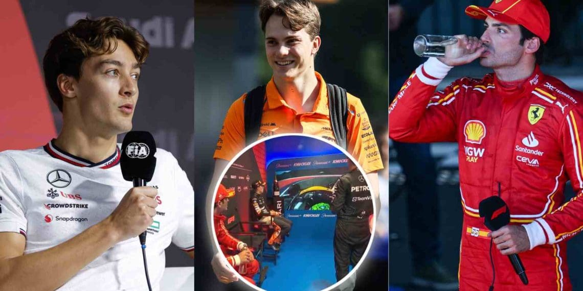 Vídeo: George Russell, Oscar Pastri e Carlos Sainz riem sobre colisão de Max Verstappen e Lando Norris no Grande Prêmio da Áustria.