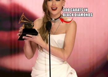TAYLOR SWIFT’S GRAMMYS LOOK STUNS WITH DIAMOND WATCH CHOKER