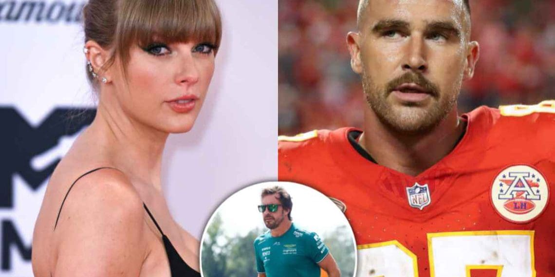 Taylor Swift insulta Aston Martin na seção de fofocas de celebridades após rumores envolvendo Fernando Alonso do ano anterior, antes de começar um relacionamento com Travis Kelce.