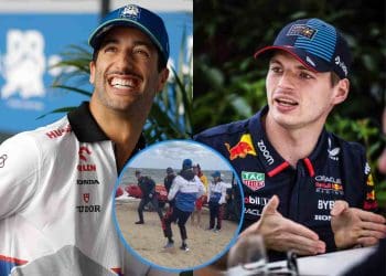 VÍDEO: Daniel Ricciardo e Max Verstappen fazem uma partida de padel fictícia de forma divertida em uma praia de areia na Austrália