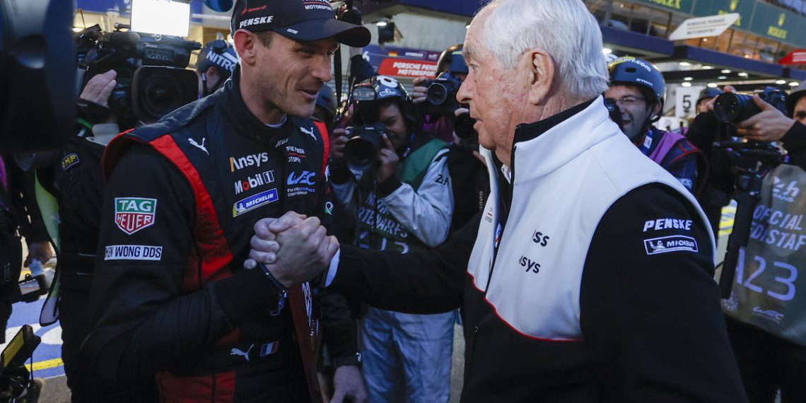 Roger Penske expresses emotion for representing Porsche at Le Mans.