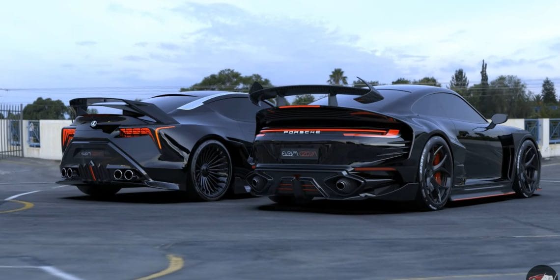 Tuned Porsche 911 Meets Modded Lexus LC 500 In CGI Dreams