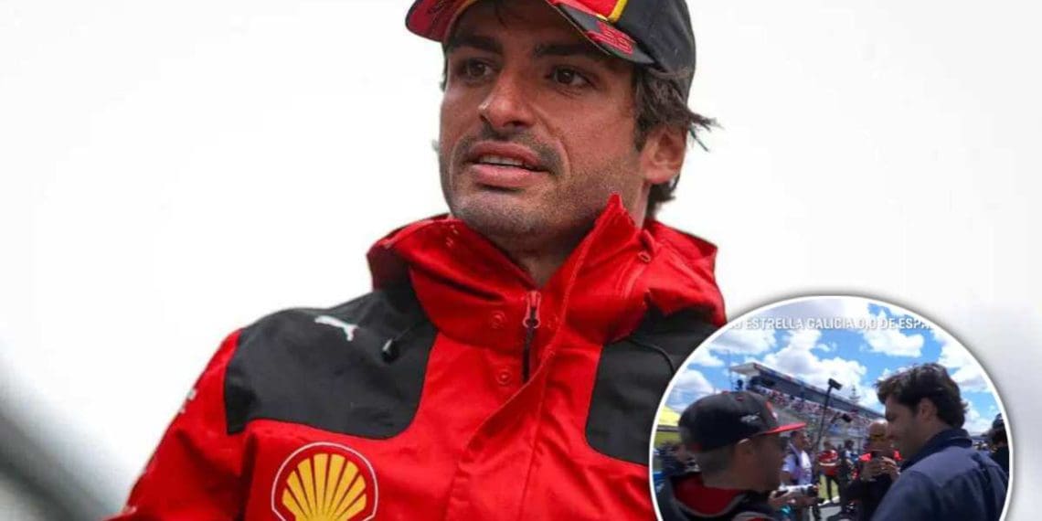 VÍDEO: Carlos Sainz aparece no paddock da MotoGP durante o GP da Espanha para apoiar seus compatriotas como Maverick Vinales.