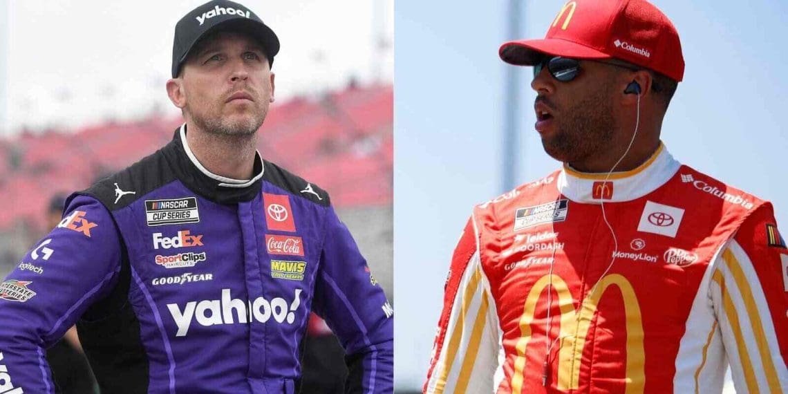 Denny Hamlin fala sobre suspensão de Aric Almirola por “altercação física” com Bubba Wallace.