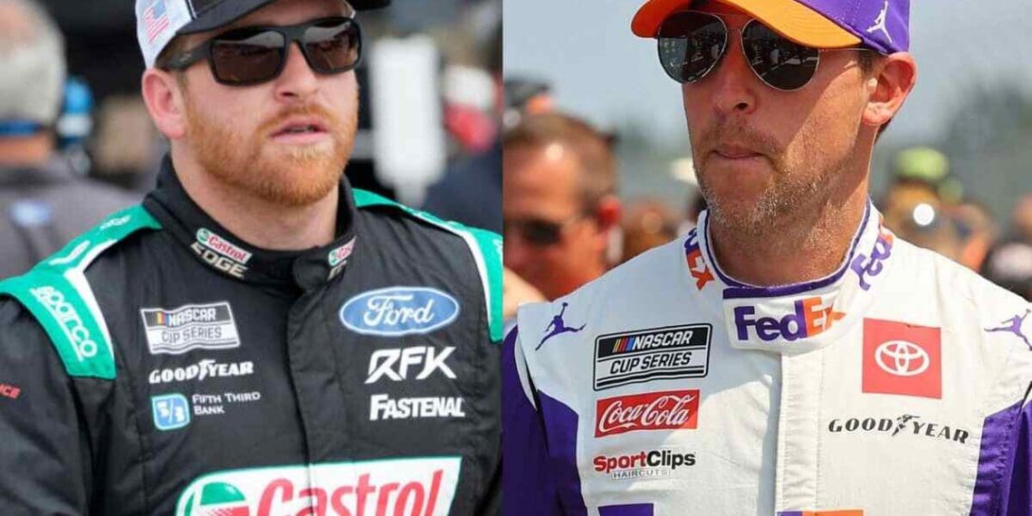 VÍDEO: Denny Hamlin furioso com as artimanhas de pit-stop de Chris Buescher na Coco Cola 600.
