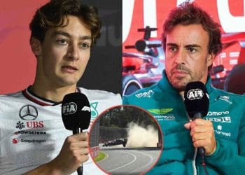 George Russell assume total responsabilidade pelo acidente em alta velocidade no Grande Prêmio da Austrália, apesar da frenagem precoce de Fernando Alonso.