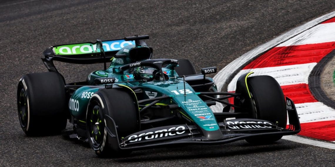 Stroll estabelece tempo mais rápido para a Aston Martin no único treino livre do GP da China.