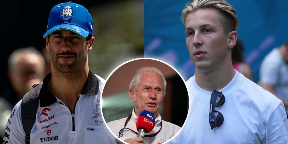 Daniel Ricciardo em risco com Helmut Marko sugerindo que a RB terá que substituí-lo por Liam Lawson em breve.