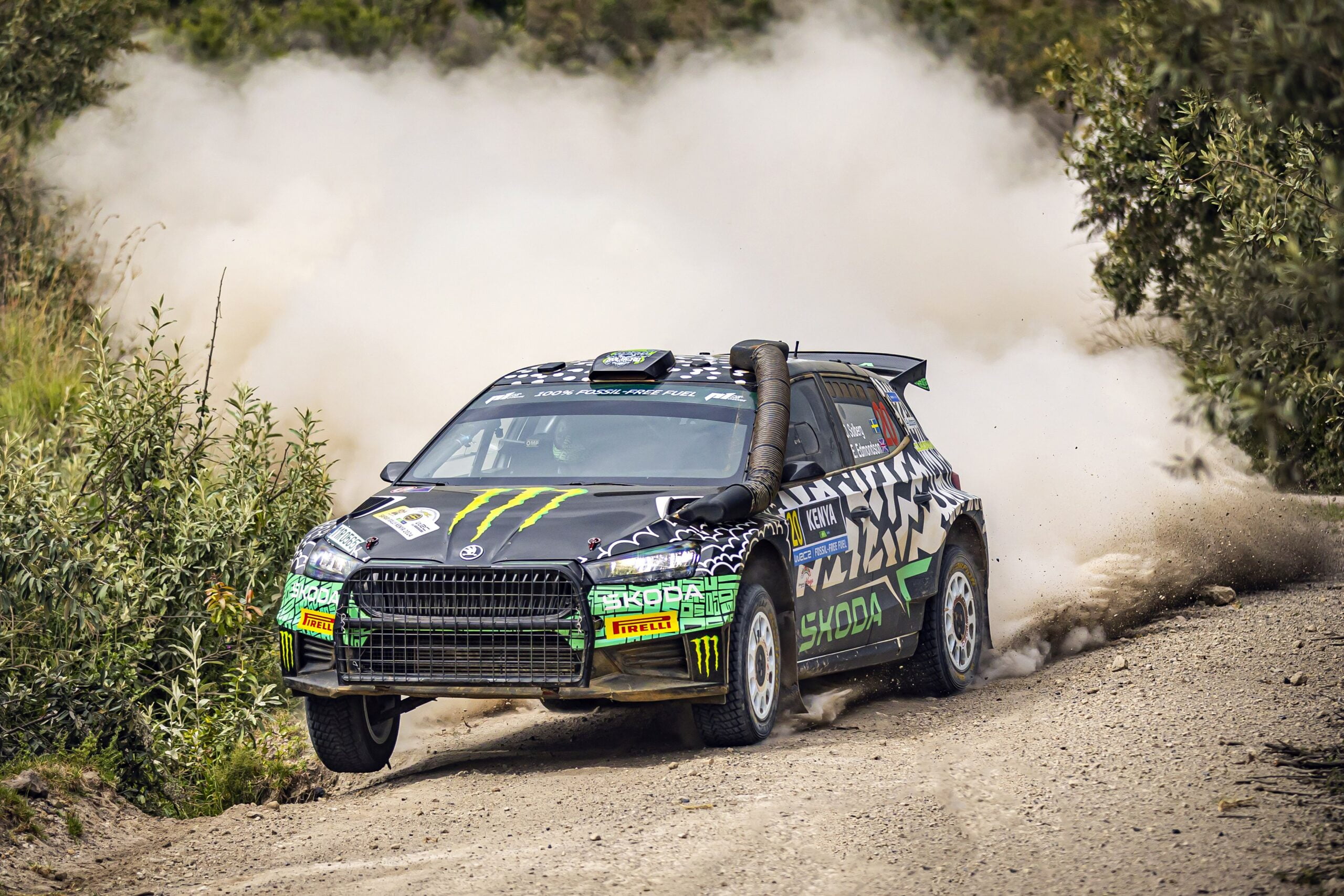 Solberg e Greensmith da Skoda lutam pela vitória no WRC2 em Portugal.