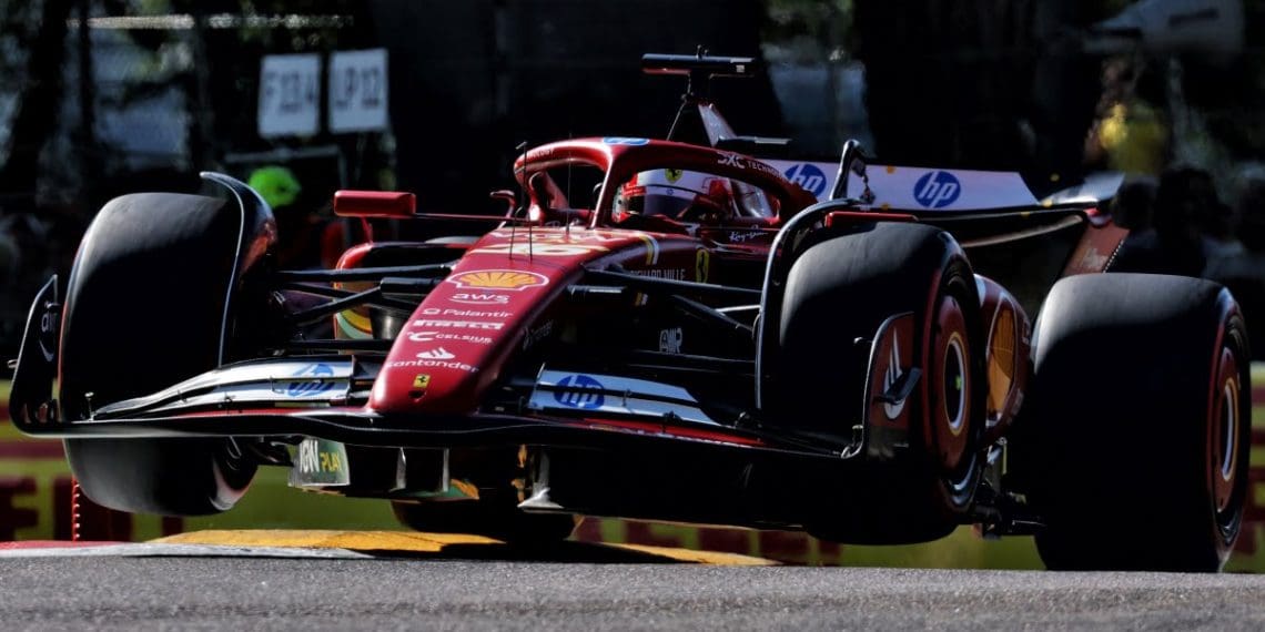 Leclerc detalha impacto das zebras de Imola nas atualizações da Ferrari na F1.