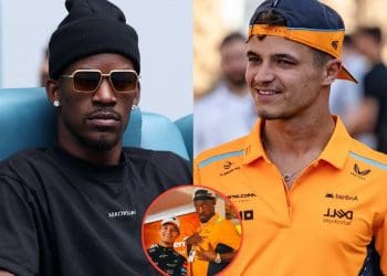 Estrela da NBA Jimmy Butler visto com Lando Norris da McLaren no GP de Miami no valor de $80 milhões.
