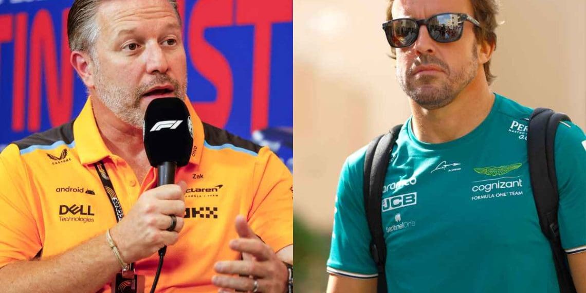 Zak Brown elogia Fernando Alonso por ‘dar tudo’ na Aston Martin.