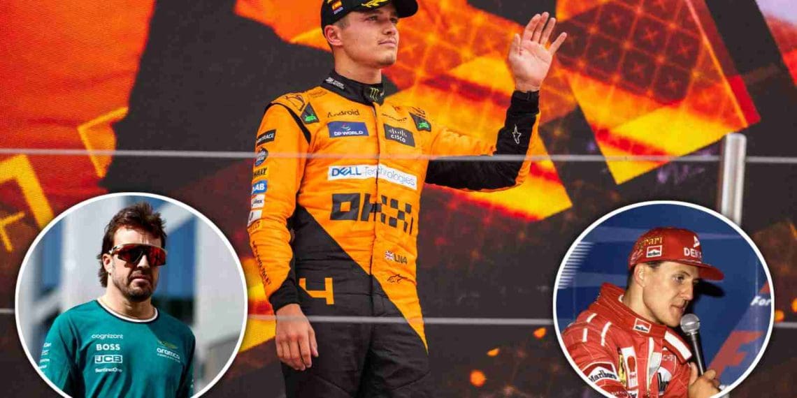 McLaren sugere que Lando Norris tem potencial para ser campeão mundial, semelhante a Fernando Alonso e Michael Schumacher.