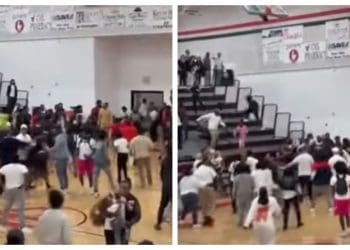 WILD BRAWL! Punches Thrown, Pepper Spray Used After High School Basketball Game!